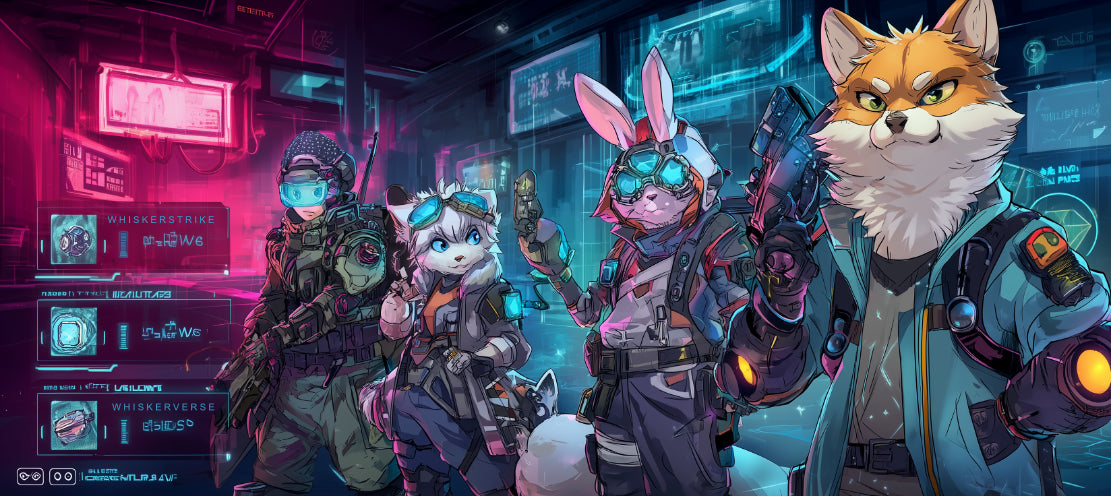 WhiskerStrike Elite Squad Mouse Pad – XL 90cm Neon Cyber Gamer Desk Mat 4mm Thickness