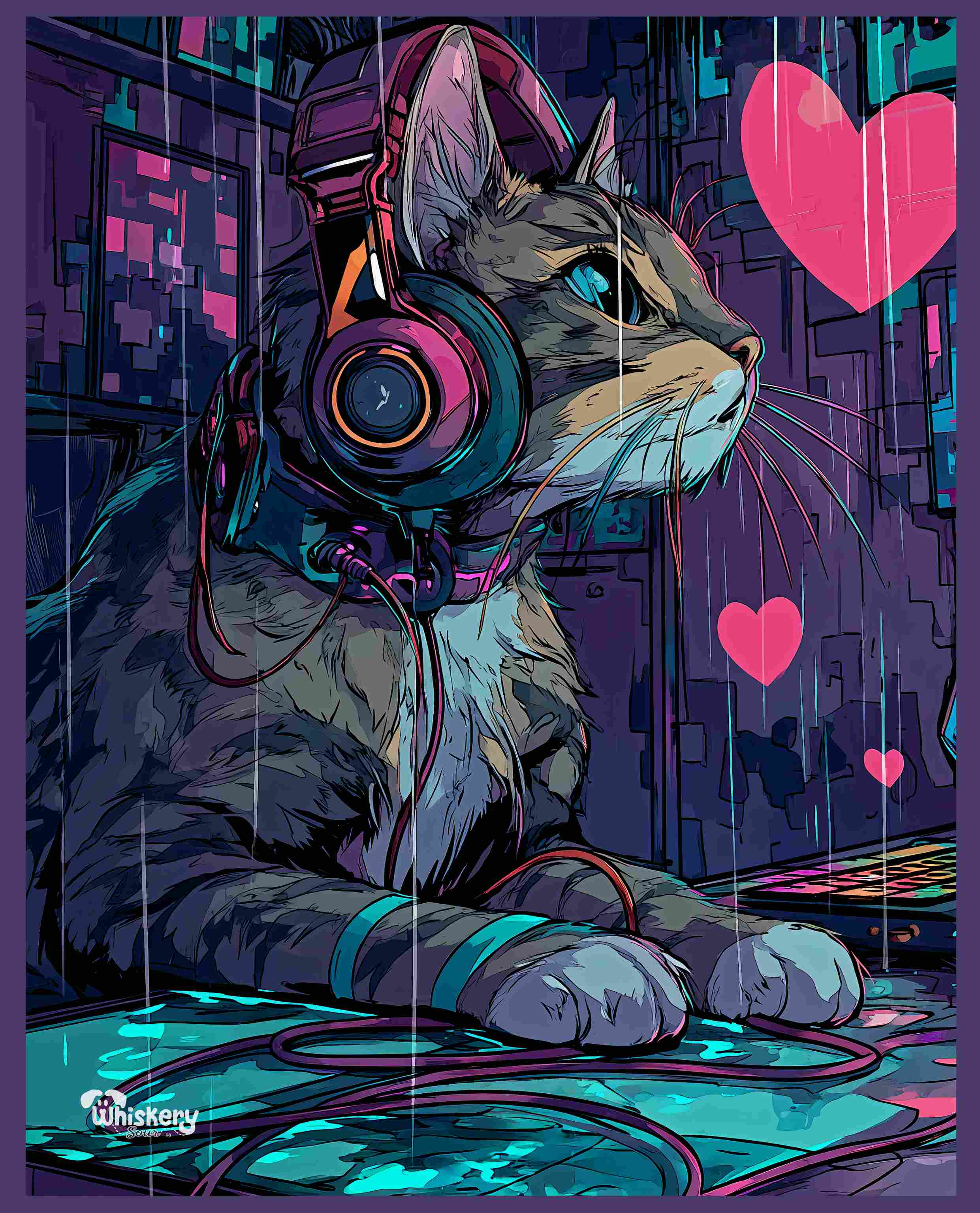 Funny Cat & Gamer Mouse Pad – Whiskery Sour Art Series (260×210 mm)