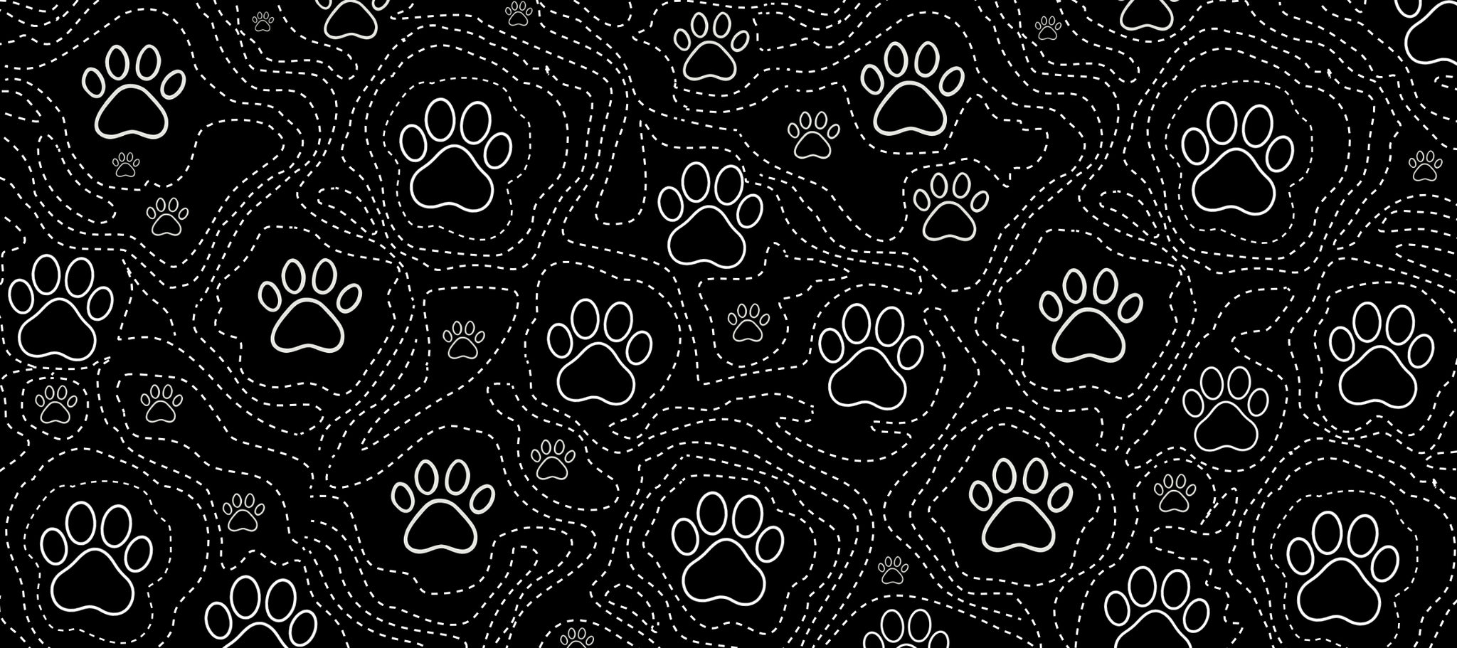 Pawpath Contour Mouse Pad – 90cm Minimalist Black Desk Mat for Pet Lovers & Sleek Setups