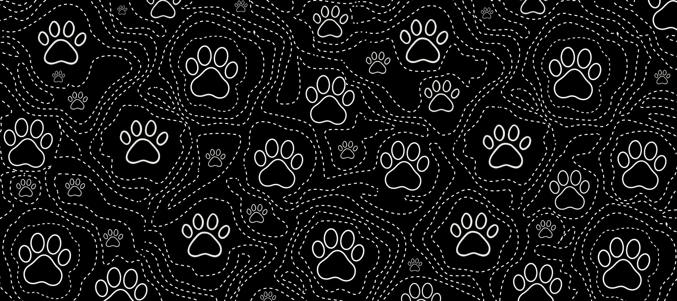 Pawpath Contour Mouse Pad – 90cm Minimalist Black Desk Mat for Pet Lovers & Sleek Setups