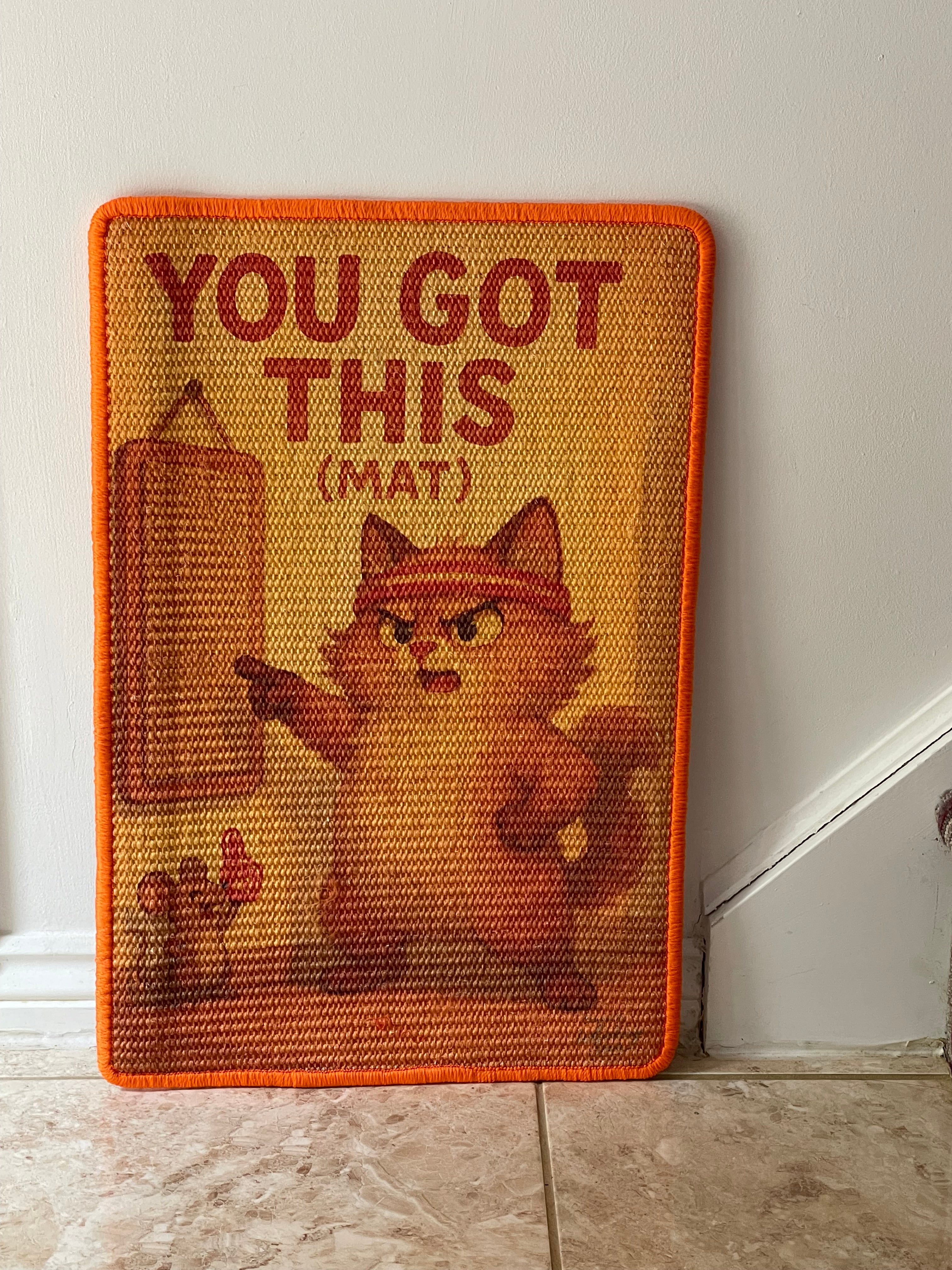 “You Got This” Motivational Cat Sisal Scratching Mat – 60×40 cm | Whiskery Sour