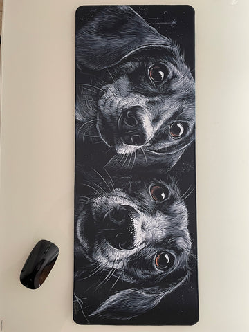 Extra-Large Dog Art Mouse Pad – Desk Mat with Dachshund Illustration | Anti-Slip, Smooth Surface