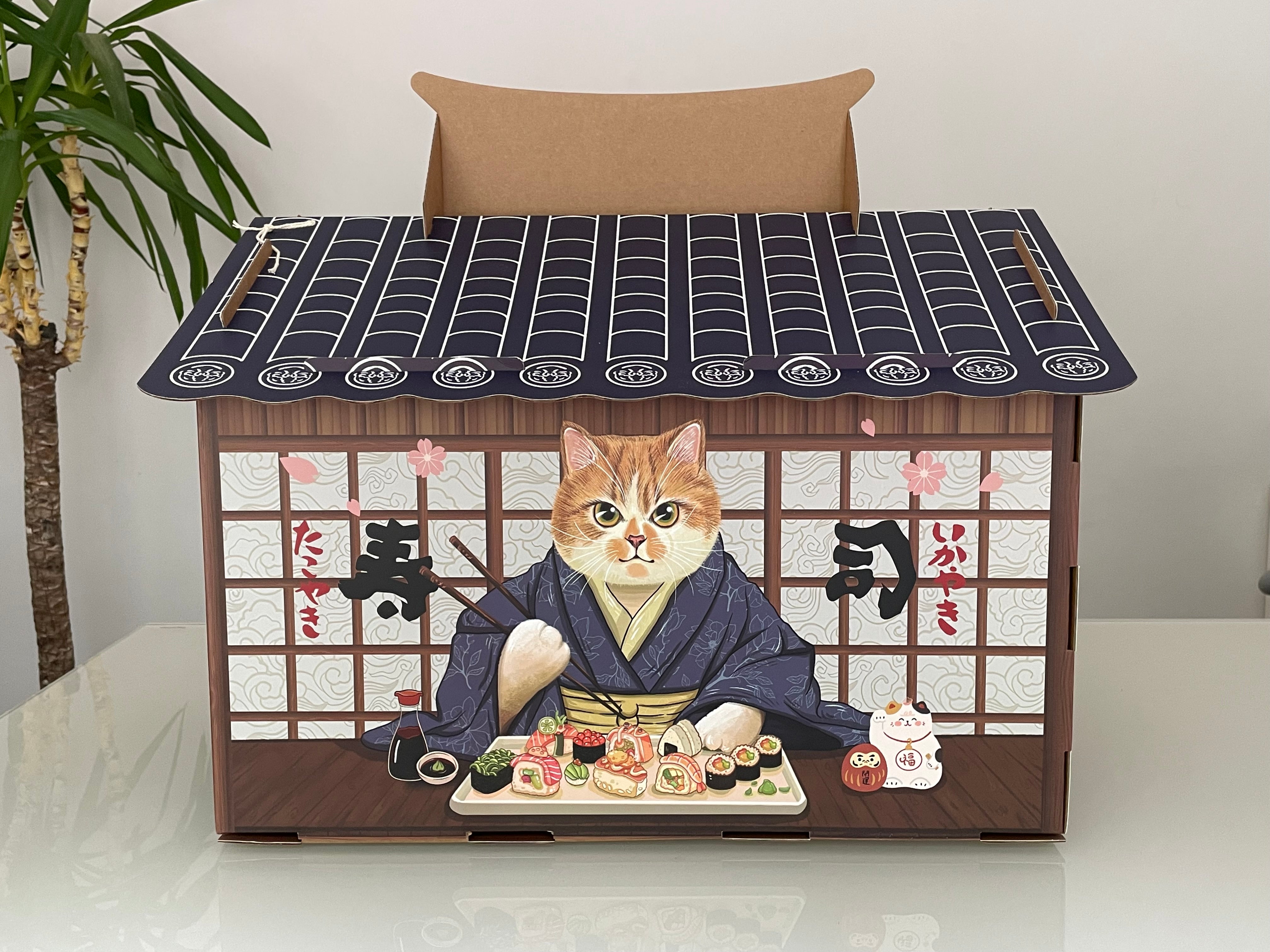 Japanese Cat House with Scratch Pad