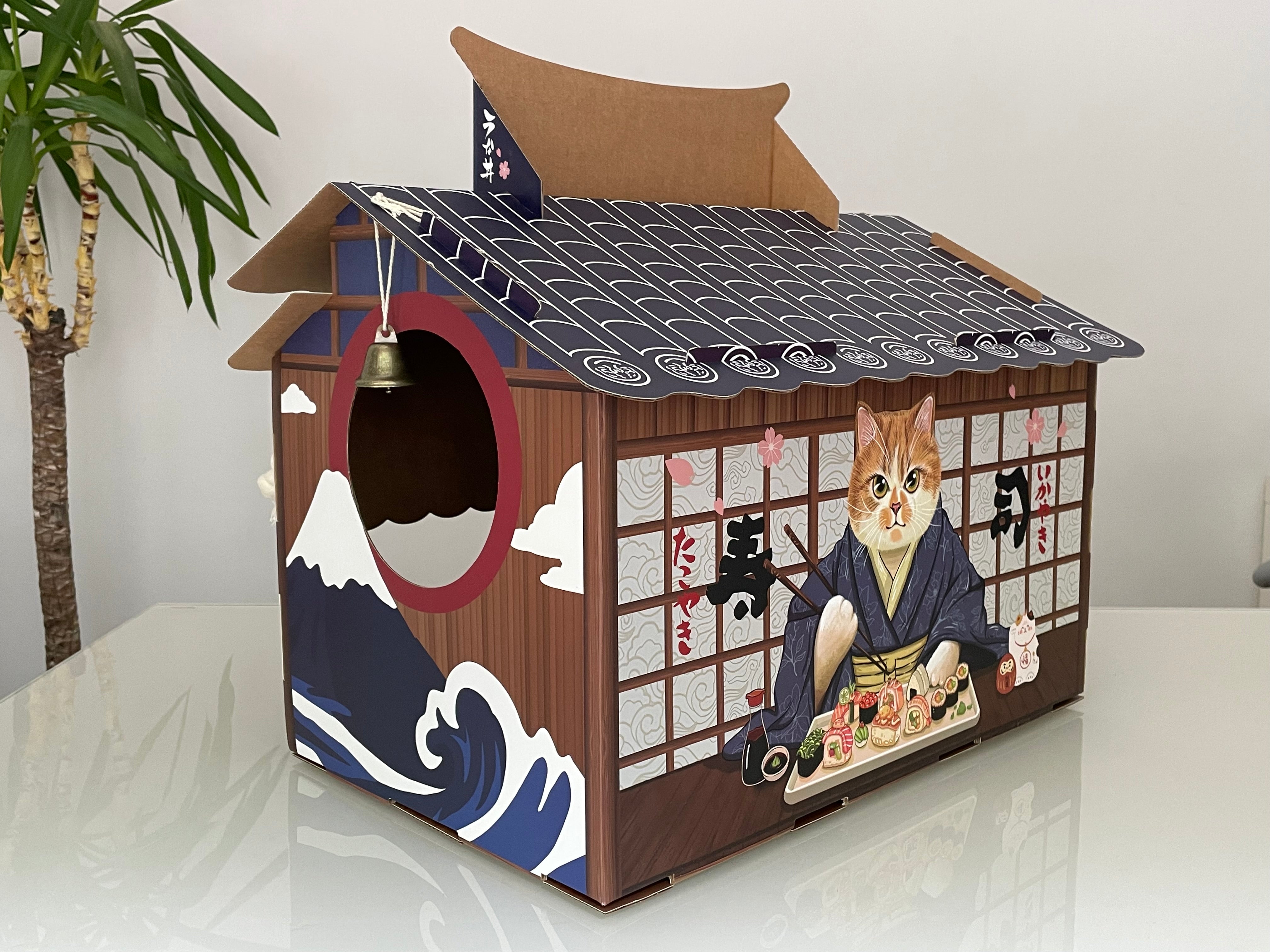 Japanese Cat House with Scratch Pad