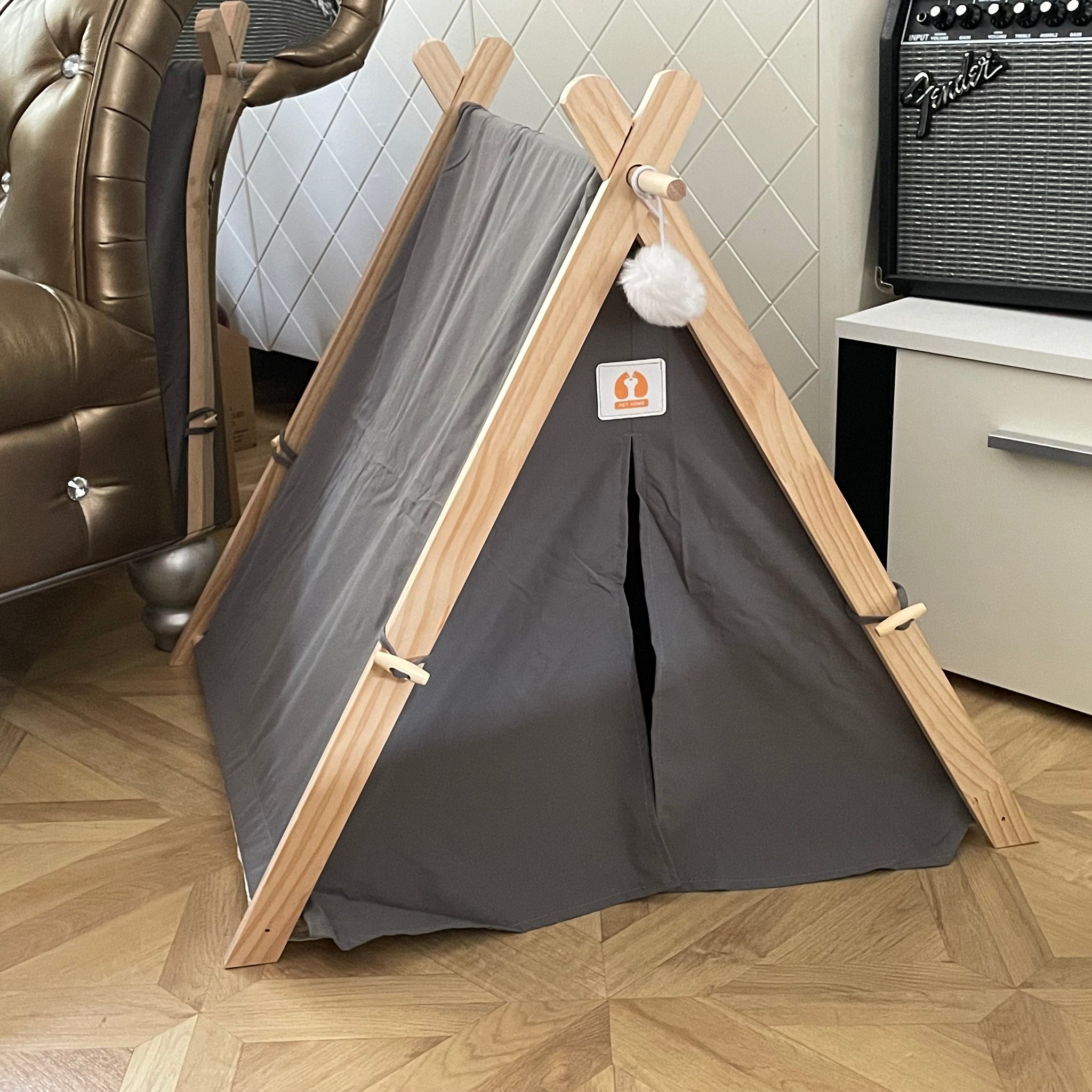 Whiskery Teepee Retreat – Pet Tent with Cushions & Mat