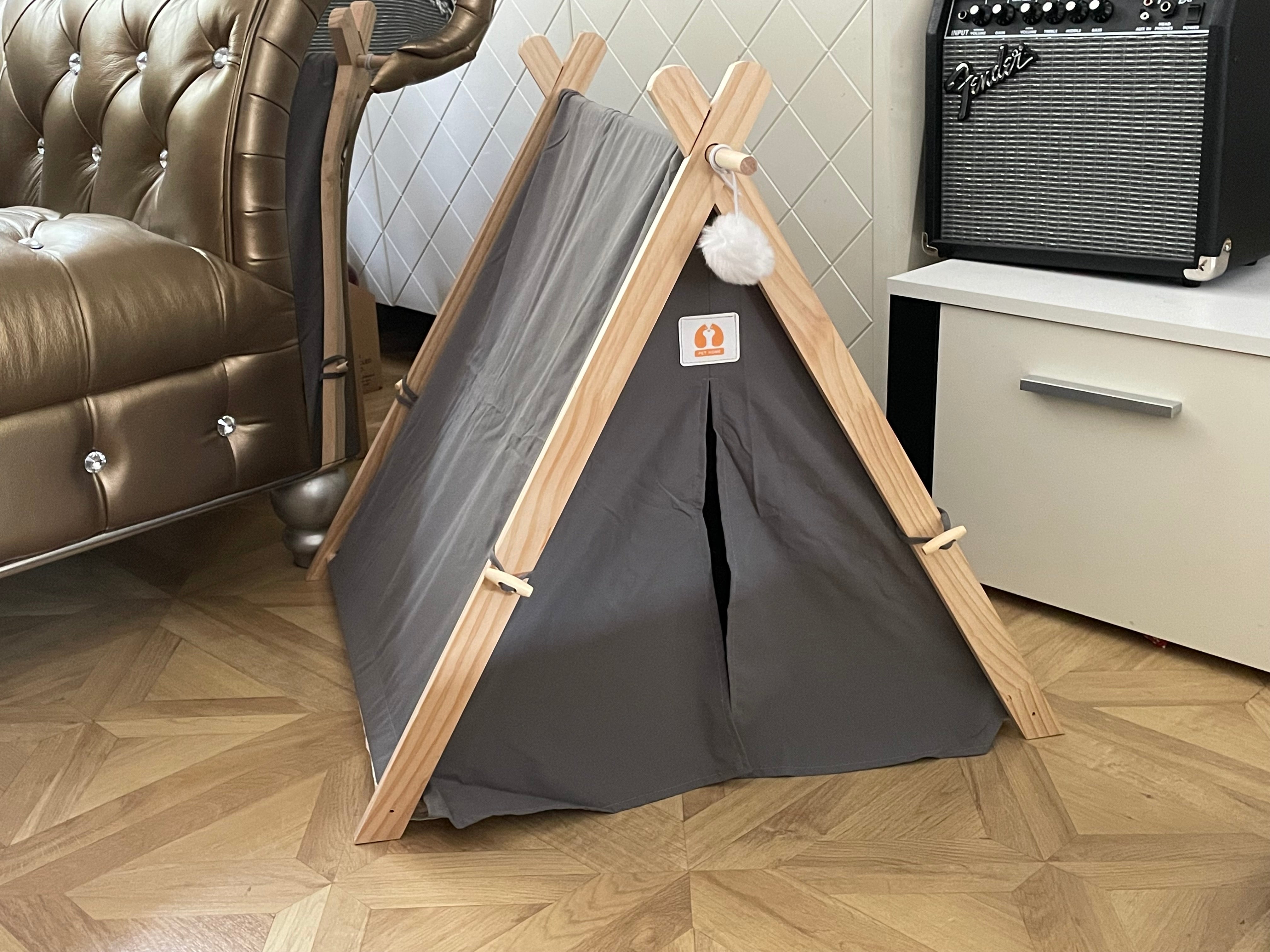 Whiskery Teepee Retreat – Pet Tent with Cushions & Mat