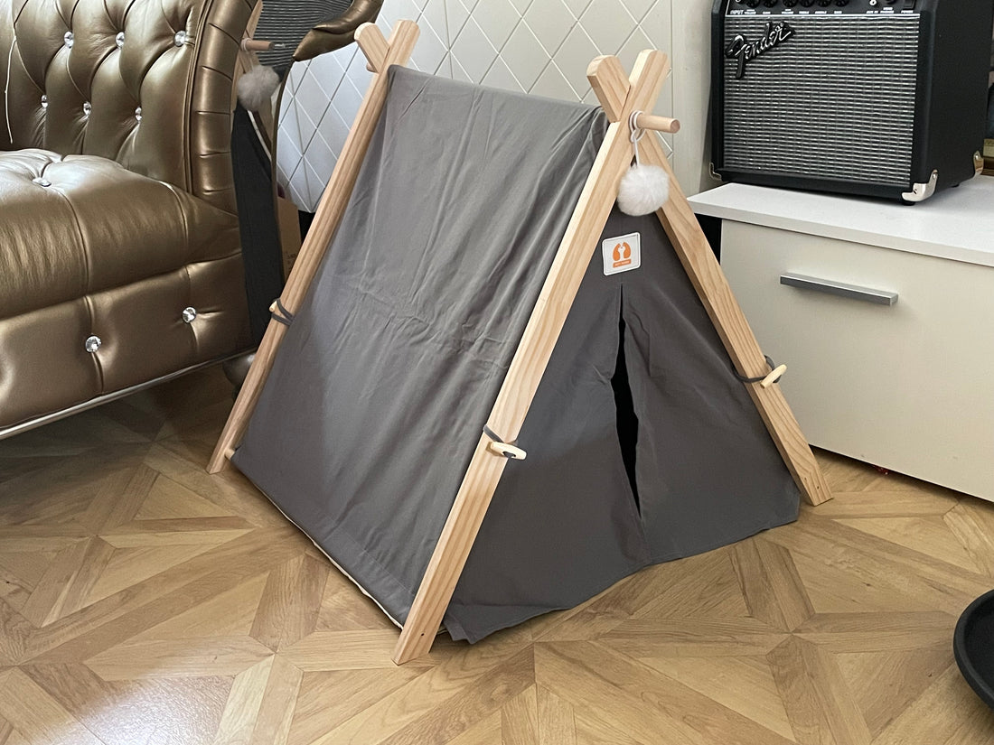 Whiskery Teepee Retreat – Pet Tent with Cushions & Mat
