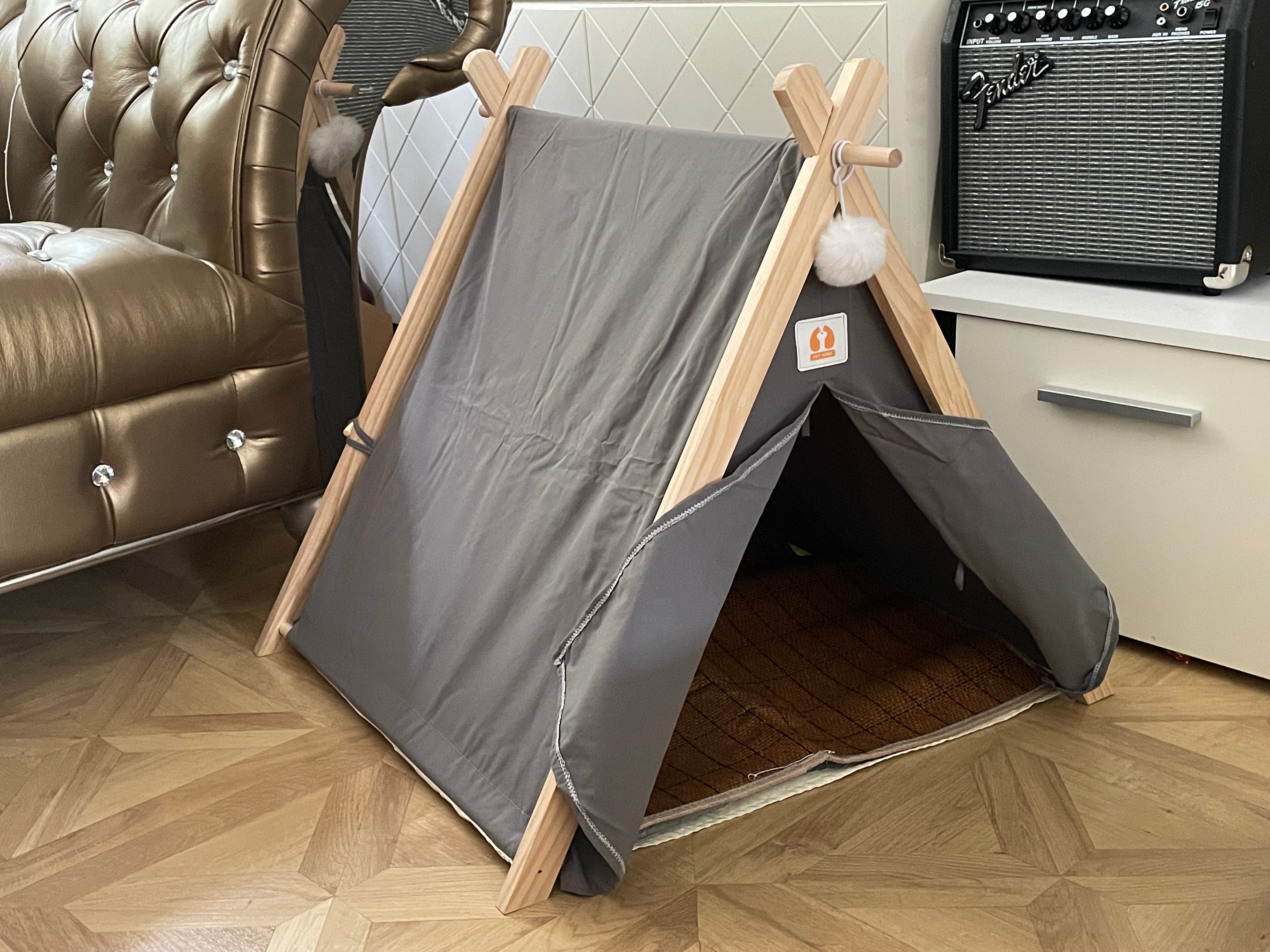 Whiskery Teepee Retreat – Pet Tent with Cushions & Mat