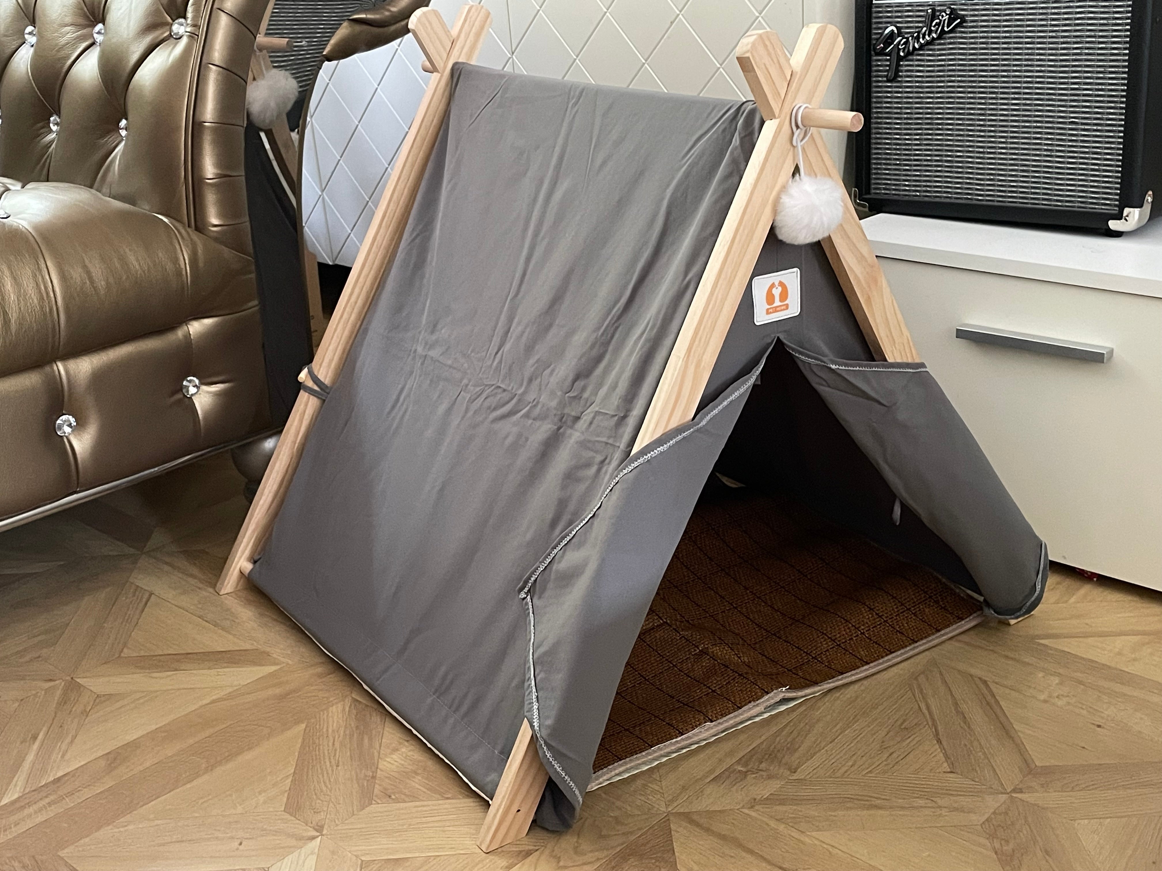 Whiskery Teepee Retreat – Pet Tent with Cushions & Mat