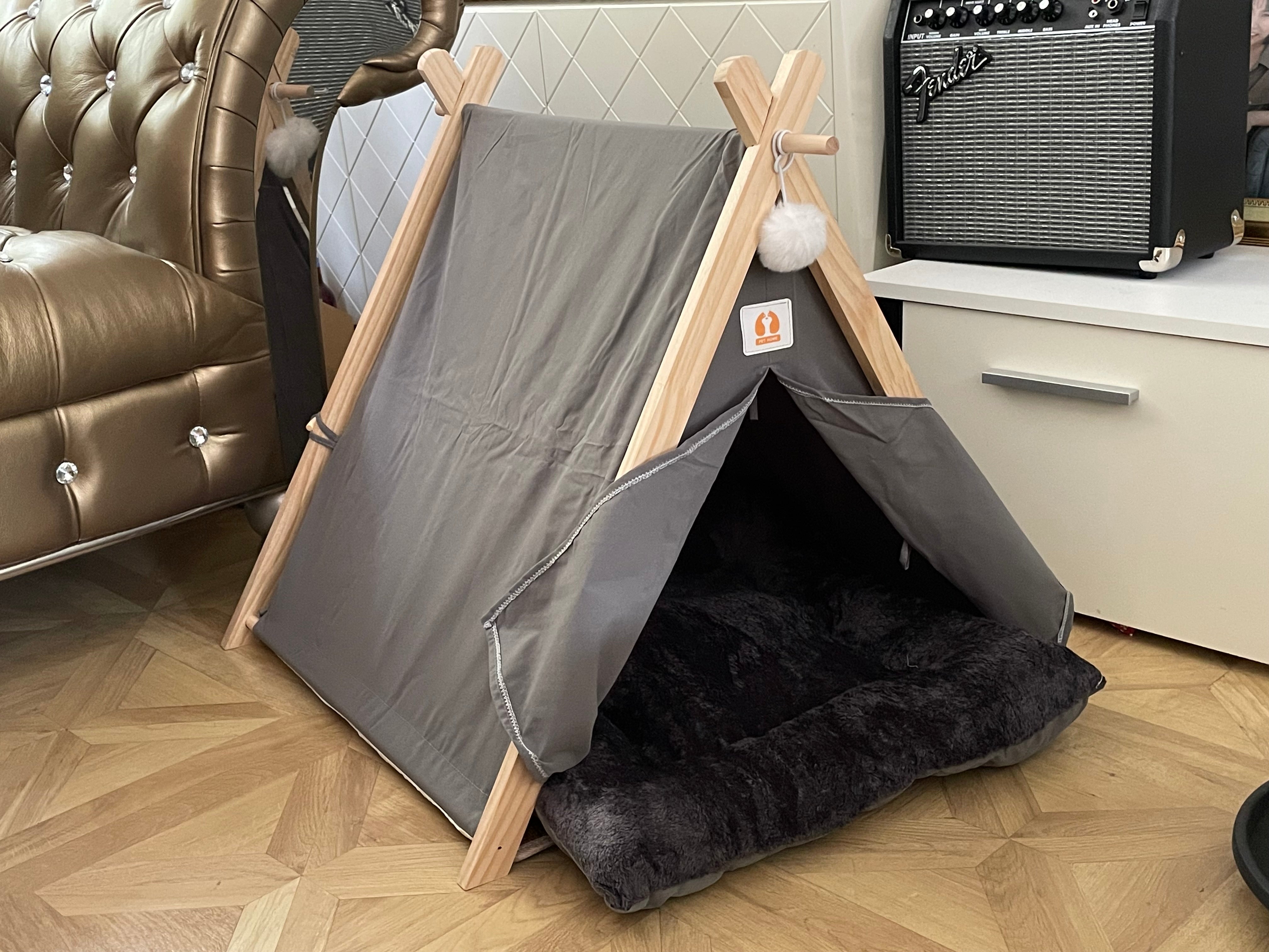 Whiskery Teepee Retreat – Pet Tent with Cushions & Mat