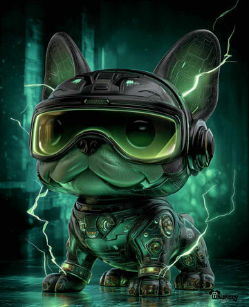 RGB Pup Mini Mouse Pad — Neon Frenzy Gamer Dog Desk Mat 260×210mm | Whiskery Sour