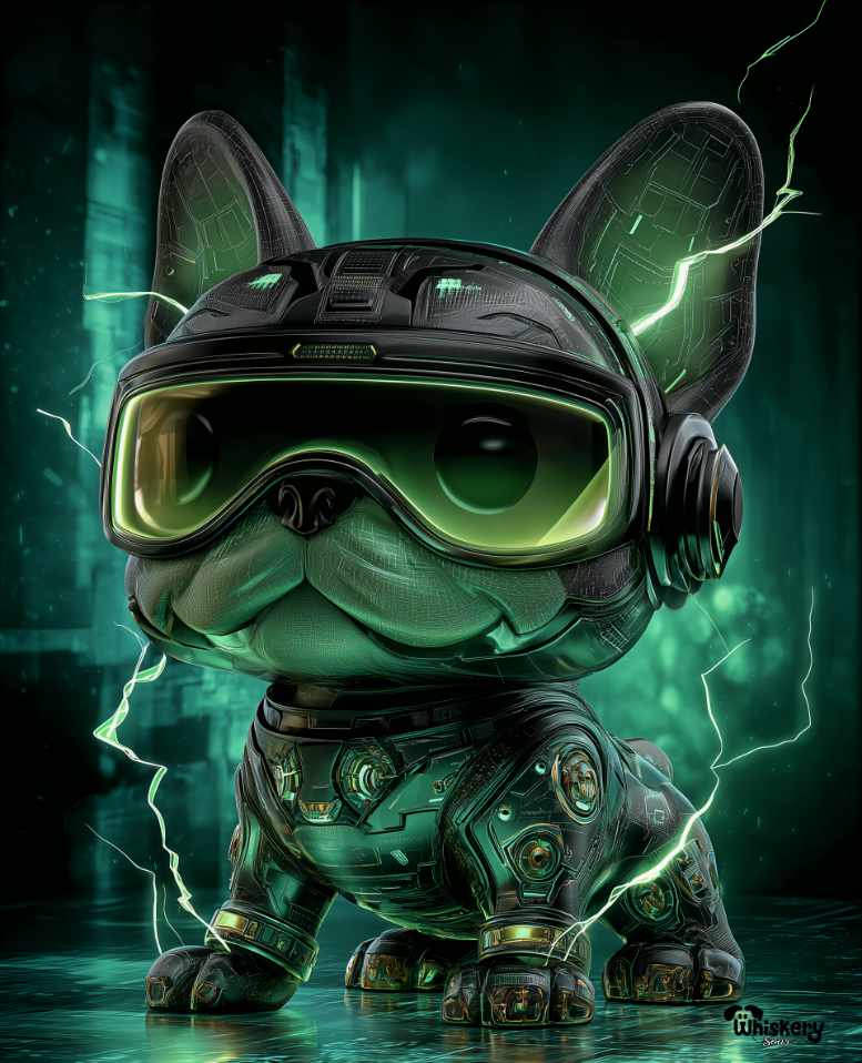 RGB Pup Mini Mouse Pad — Neon Frenzy Gamer Dog Desk Mat 260×210mm | Whiskery Sour