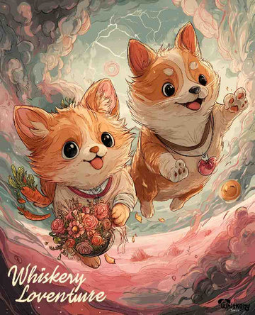 Loventure mini mouse pad — corgis exploring a planet in space, 260x210mm desk mat by Whiskery Sour