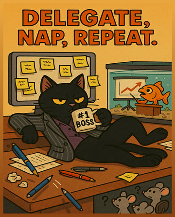 Nap Mode mini mouse pad — a sleeping dog, work hard nap harder, 260x210mm desk mat by Whiskery Sour