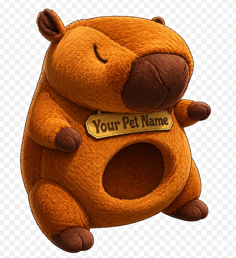 The Capybara Cat House — personalised, fluffy, with permanent-shape belly