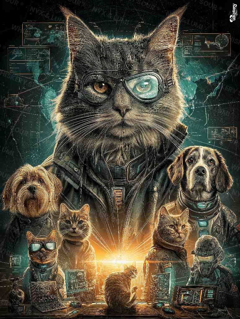 WhiskerStrike Squad mouse pad detail